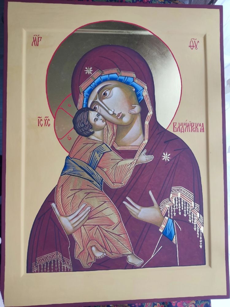 Для храма Богоявления Господня пгт Грибановский написана Владимирская икона Божией Матери.